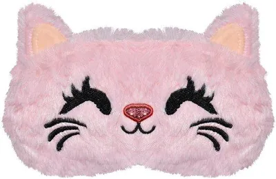 Productafbeelding van Zacht kattenoogmasker, roze, pluche, voor kinderen