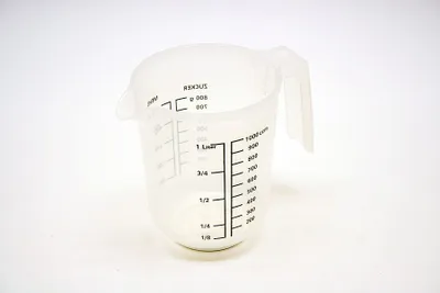 Produktbild von Messbecher Mixbecher 1 Liter Kunststoff PP Messkanne Weiß transparent milchig