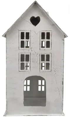 Produktbild von Windlichter Häuschen Haus Fenster Laterne weiß 34,5 cm