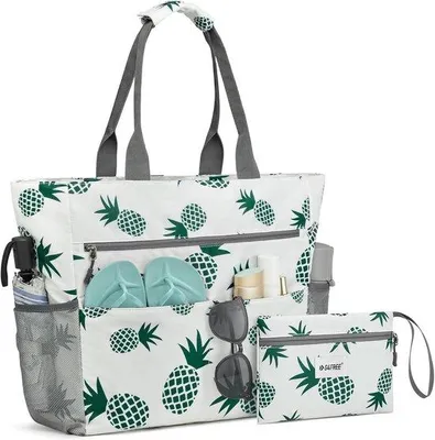 Produktbild von Strandtasche, XXL, Familien- und Badetasche, faltbar, groß, wasserdicht, leicht, für Einkäufe, Strandurlaub und Schwimmbäder