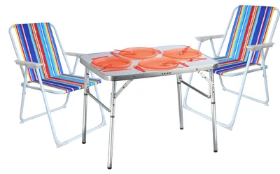 Produktbild von 3-teiliges praktisches Campingmöbel Set Alu L75xB55xH60cm