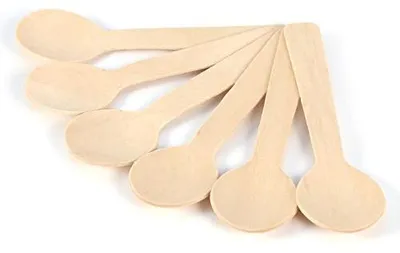 Holz-Einweglöffel, 100 Stück, 10 cm, biologisch abbaubar
