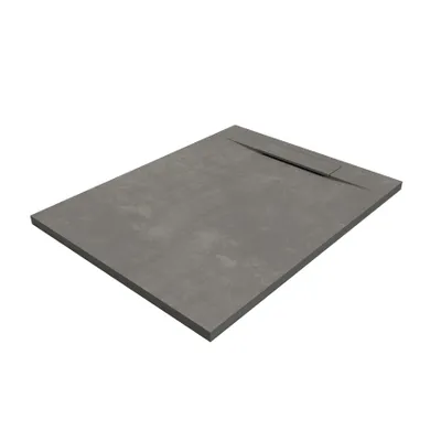 Produktbild von SANYCCES SIENA Rechteckige Duschwanne SanyDur Gel Coat 110 x 80 cm, concrete dark