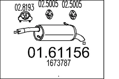 Produktbild von MTS 01.61156 Endschalldämpfer für FORD Fiesta Mk6 Schrägheck (JA8, JR8) Auspuff