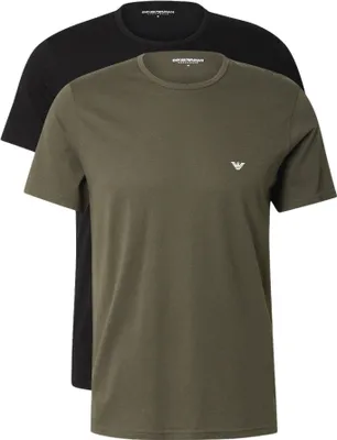 Immagine prodotto di T-shirt uomo EMPORIO ARMANI confezione 2 pezzi maglia mezza manica girocollo puro cotone articolo EM000391 AF10800, L, Cotone 100%