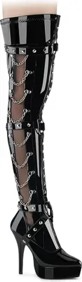 Produktbild von Devious INDULGE-3026 Plateau Stiefel Schwarz Lack EU 43