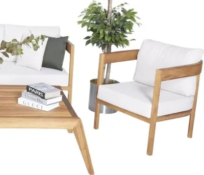 Produktbild von Outdoor Gartensessel Relaxsessel Balkon Terrasse Lounge Stuhl Sessel Polster