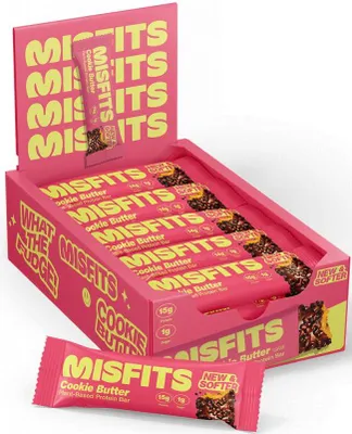 Produktbild von Misfits Vegan Soft Protein Bar (15x50g) Cookie Butter - Riegel - Protein-Riegel