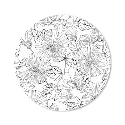 Produktbild von MuchoWow® Mauspad Mousepad Blumen - Schwarz - Weiß - Design - Flora 30x30 cm - Mousepads - Maus Mat - Pad - Mausunterlage - Tischunterlage - Schreibtischmatten