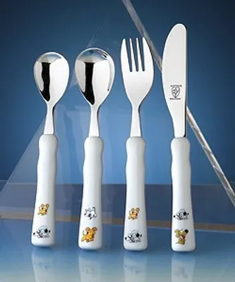 Produktbild von Justinus 110-020 Happy DOG 2*SPOON 1*FORK 1*KNIFE Baby-Besteck-Set
