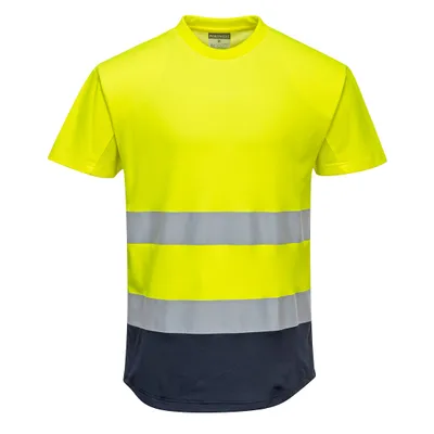 Obrázok produktu pre Portwest C395 Dvojfarebné sieťované tričko Yellow/Navy Veľkosť L