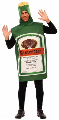 Produktbild von Kräuterlikör Kostüm Masterdeer Grüne Flasche für Herren, KI-generiertes Bild