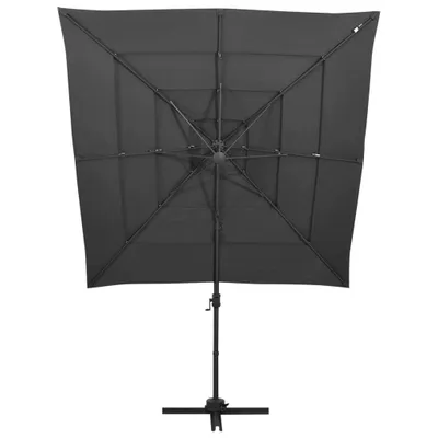 Immagine prodotto di vidaXL Ombrellone con palo in alluminio a 4 strati antracite 250x250 cm