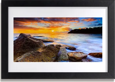 Produktbild von Bild 30x20 MDF-Rahmen Wandkunst Steine ​​Sea Landschaft