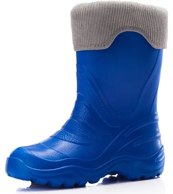 Produktbild von Ladeheid Kinder Mädchen Jungen federleichte Eva Thermo Gummistiefel gefüttert LA-861 (Blau2727c/Grau, 26/27)