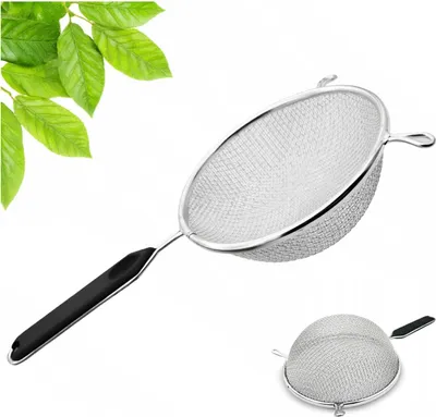 Zdjęcie produktu dla Sitko Podwójne Stal Nierdzewna Cedzak Uniwersalne do Przesiewania Mąki 16cm