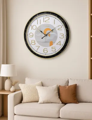Immagine prodotto di Grande orologio da parete color crema e oro, ideale per soggiorno e cucina