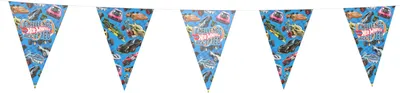 Produktbild von Wimpelkette Hot Wheels 5m dekorative Fahnenkette für Auto-Fans Kindergeburtstag