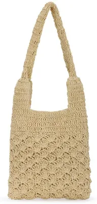 Produktbild von Unyqoos® Gewebte Schultertasche für Damen – Boho‑Design, verstellbarer Schulterriemen & geräumiges Hauptfach, ideal für Strand und Urlaub