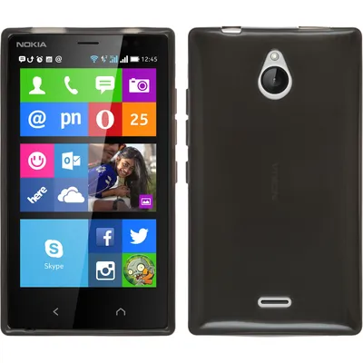 Produktbild von PhoneNatic Case kompatibel mit  Nokia X2 - schwarz Silikon Hülle transparent + 2 Schutzfolien