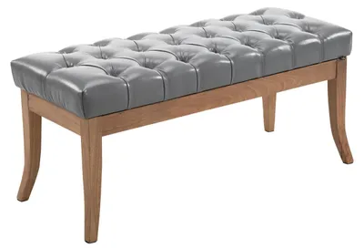 Produktbild von CLP Sitzbank Ramses Kunstleder antik-hell mit hochwertiger Polsterung - Farbe: grau, Größe: 100 cm