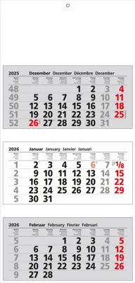 Produktbild von 2026 Güss 3-Monatskalender einzelne Monatsblöcke 33x70cm