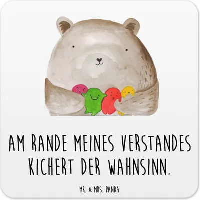 Produktbild von Mr. & Mrs. Panda Tischuntersetzer Bär Gefühl 15er Set - Weiß - Geschenk, Teddy, Untersetzer Tassen, Verrückt, Getränkeuntersetzer, Glas-Untersetzer, Coaster, Durchgedreht