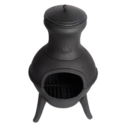 Produktbild von Linoows Gusseisen Terrassenofen Gartenofen, 40x38x70cm (LxBxH), ca. 24kg, schwere Qualität, antik, rustikal, für Lagerfeuerromantik