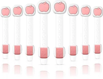 Produktbild von Famanu Sicherheitsschlösser für Kinder - 8 Stück - Schrank- und Schubladensicherung ohne Bohren (Rosa)