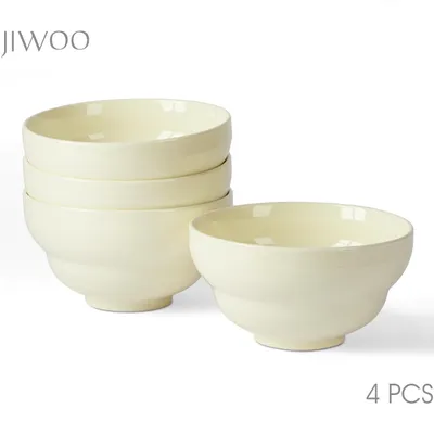 Produktbild von Schale set 4er Ø15,3cm Keramik Suppenschale Reisschalen Frühstücksschale Schalen für 4 Personen Schüssel Bowl Mikrowellen- und Spülmaschinenfest