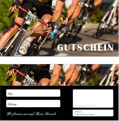 Produktbild von 50 Stück Geschenkgutscheine (Fahrrad-654) - Sport Gutscheinkarten Radsport Gutscheine Fitness Wellness Bikes Vitalität Bewegung Freizeit Radfahren Fahrradzubehör