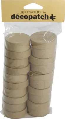 Produktbild von Décopatch 3x Pappmaché, Set 10 kleinen runden Schachteln Kartonbraun EV009O
