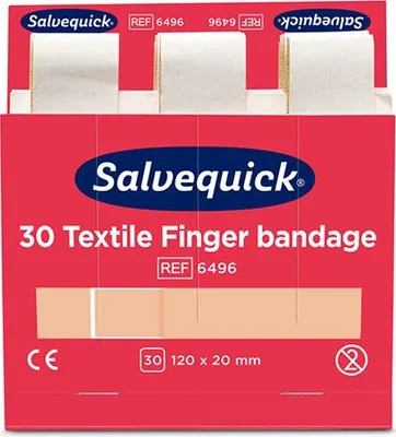 Produktbild von 60 Set "Cederroth" Salvequick Textil Pflaster (30 Stück) braun "Finger Bandage", Refill