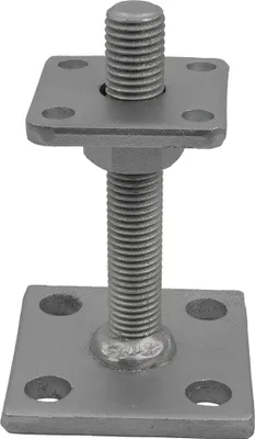 Produktbild von GeZu Impex® Pfostenträger Ulrich Zinklamellenbeschichtet höhenverstellbar M16 x 100 mm, 50 x 50 mm Stützenfuß Pfostenschuh