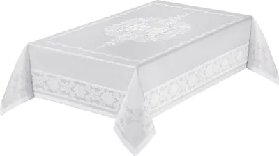 Produktbild von Tischdecke, schmutzabweisende Tischdecke, elegant, Blumen 140x320 Atena Weiß