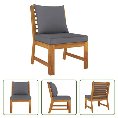 Produktbild von The Living Store Modular-Mittelsofa mit Dunkelgrauen Kissen Akazie Massivholz