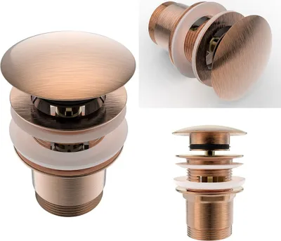 Produktbild von Automatik Ablauf Push Open Verchromt Keramik Stöpsel Waschbecken Waschtisch Bronze / Braun AA112