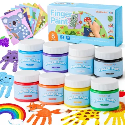 Immagine prodotto di Set di colori a dita adatti ai bambini, con 8 colori