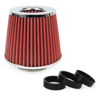 Produktbild von Filtr powietrza stożkowy uniwersalny czerwony/chrom + 3 adaptery AMIO-01282