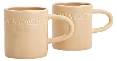 Produktbild von HOMLA Set ISERNIA beige Tassen, 2er-Set