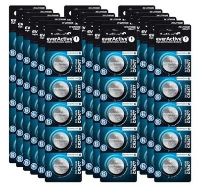 Zdjęcie produktu dla Baterie litowe CR2477 3V everactive 50 sztuk guzikowe do zegarków