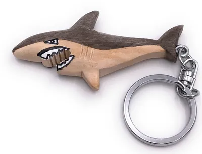 Image de Onwomania Porte-clés bois requin méchant eau prédateur poisson cartilagineux pendentif Charm