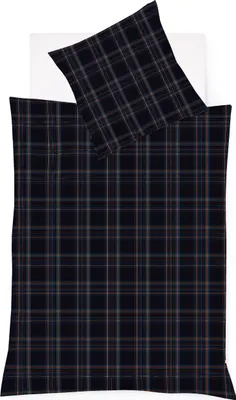 Produktbild von Fleuresse Lech Edelflanell Bettwäsche 200x200 Karo indigo blau rost  604310-02