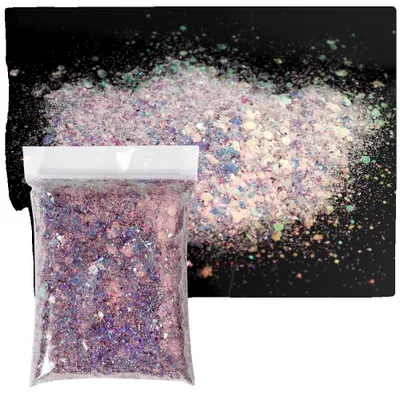 Image de Paillettes pour ongles, motif irisé étincelant, application facile, MD009-8 (50 g)