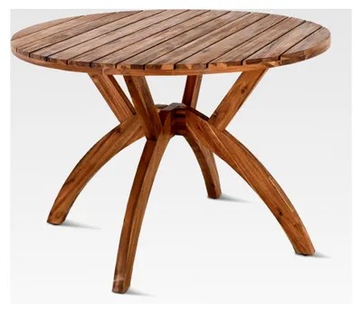 Produktbild von Garten-Esstisch aus Holz mit 110 cm Durchmesser, wetterfest, runder Tisch aus Akazie für 4 Personen