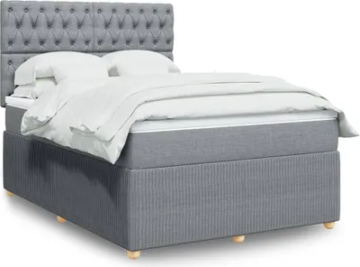 Produktbild von Möbel Boxspringbett mit Matratze Hellgrau 140x200 cm Stoff - Klassische Bettrahmen 3294386