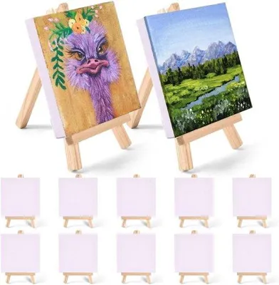 Productafbeelding van Kleine autootjes voor creatieve projecten - Houten standaardjes - Verpakking van 10 stuks - 10x10 cm