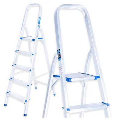 Immagine prodotto di Scala pieghevole in alluminio 5 gradini, portata max 150 kg Geko
