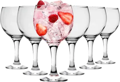 Produktbild von 6x Misket 645ml Gin-Gläser - Groß Glas Langer Stiel Wein Cocktail Ballon Copa Trinken Geschenkbox-Set - by LAV