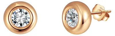 Produktbild von Solivra Gold – Solitär Ohrstecker aus 925 Silber vergoldet mit funkelnden Zirkonia